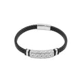 Herrarmband i stål & läder | Svart | Awaken Jewels