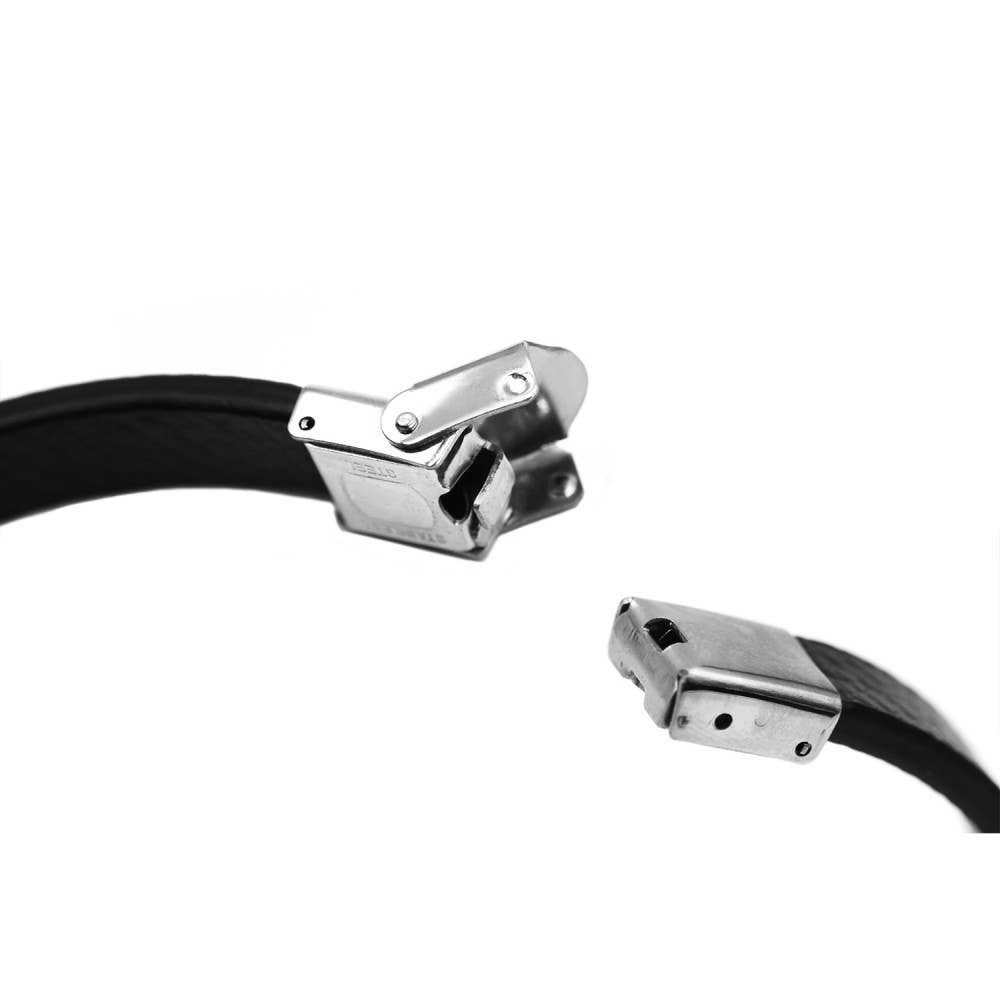 Herrarmband i läder & stål | Svart | Awaken Jewels