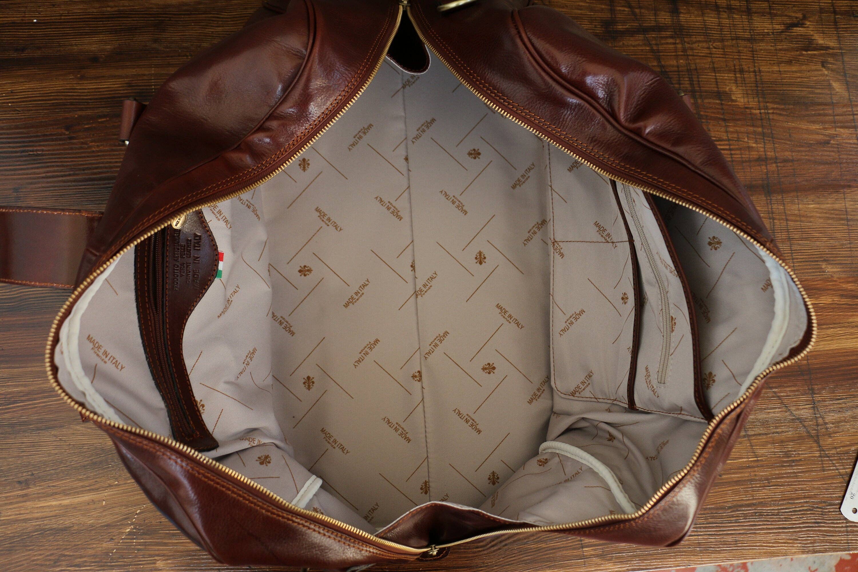 Weekendväska i läder | Mörkbrun | Aigin Milano