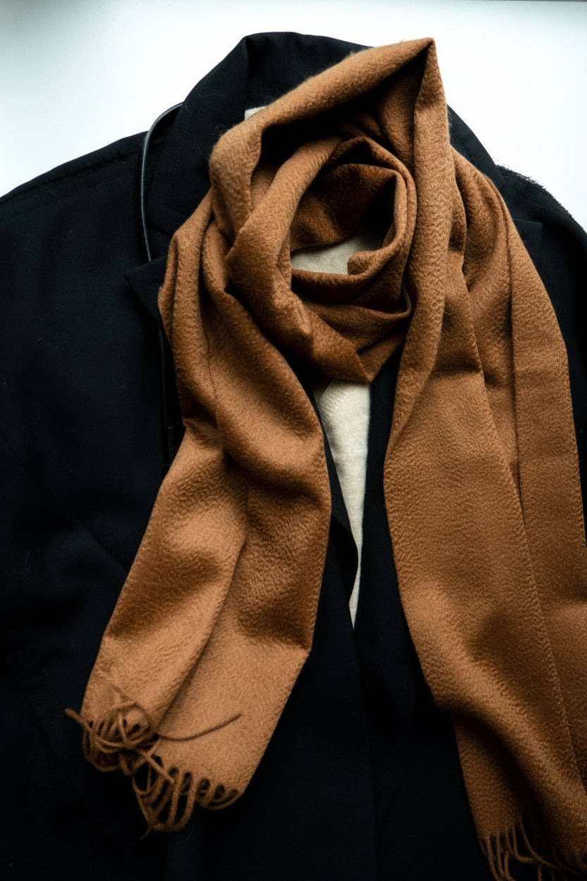 Halsduk i 100% Kashmir | Camel | Elemonad