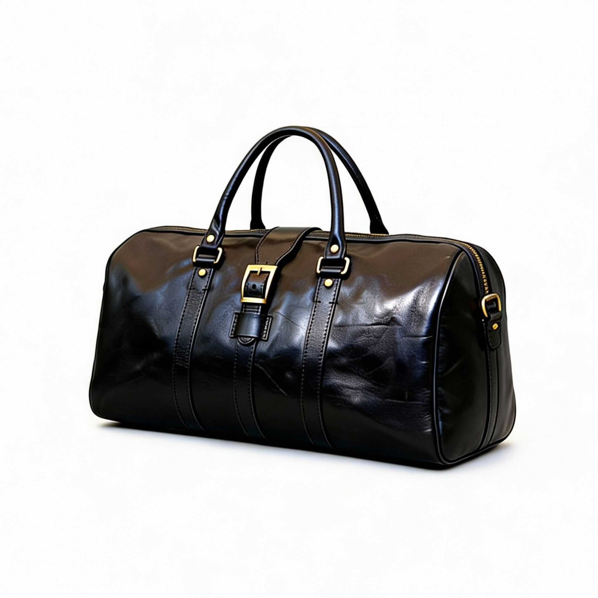 Weekendbag i italienskt läder | Svart | Aigin Milano