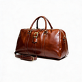 Weekendbag i italienskt läder | Mörkbrun | Aigin Milano