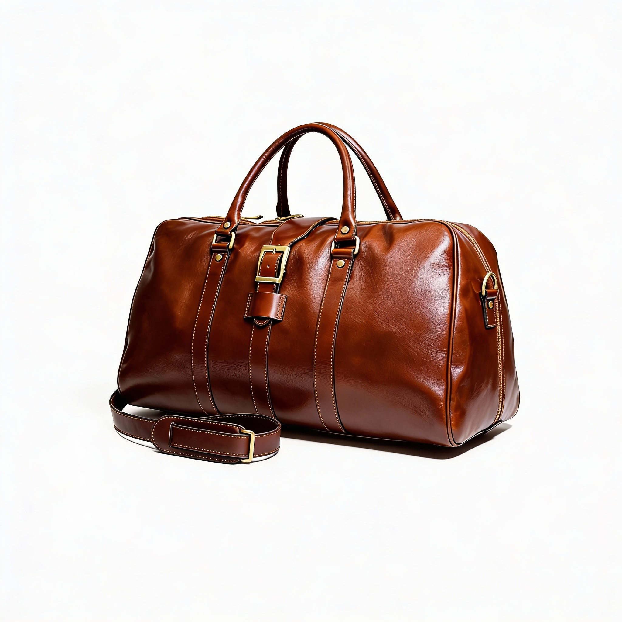 Weekendbag i italienskt läder | Mörkbrun | Aigin Milano