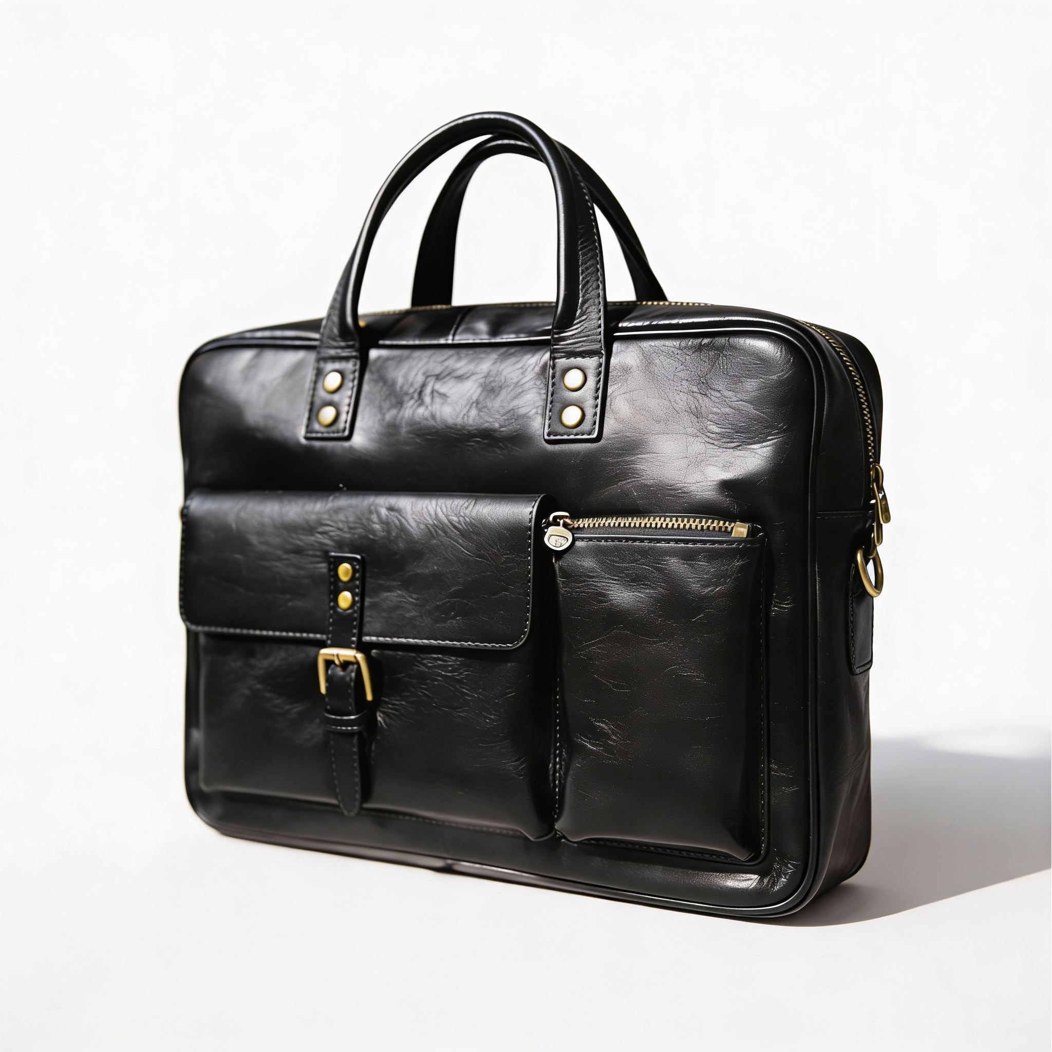 Portfölj i italienskt läder | Svart | Aigin Milano