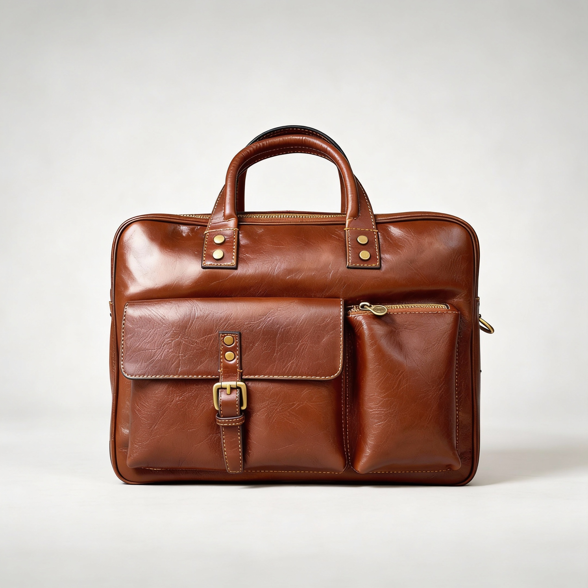 Portfölj i italienskt läder | Mörkbrun | Aigin Milano